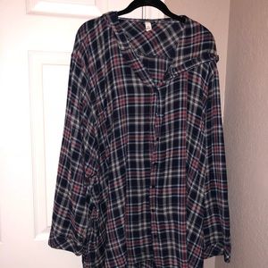 Plaid blouse 2X
